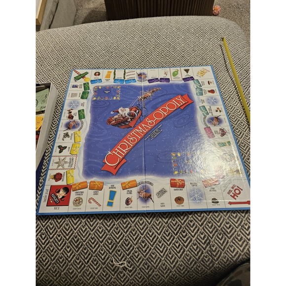 Chistmasopoly Monopoly Board Game- Late For The Sky- Incomplete, See Pictures - Picture 12 of 16